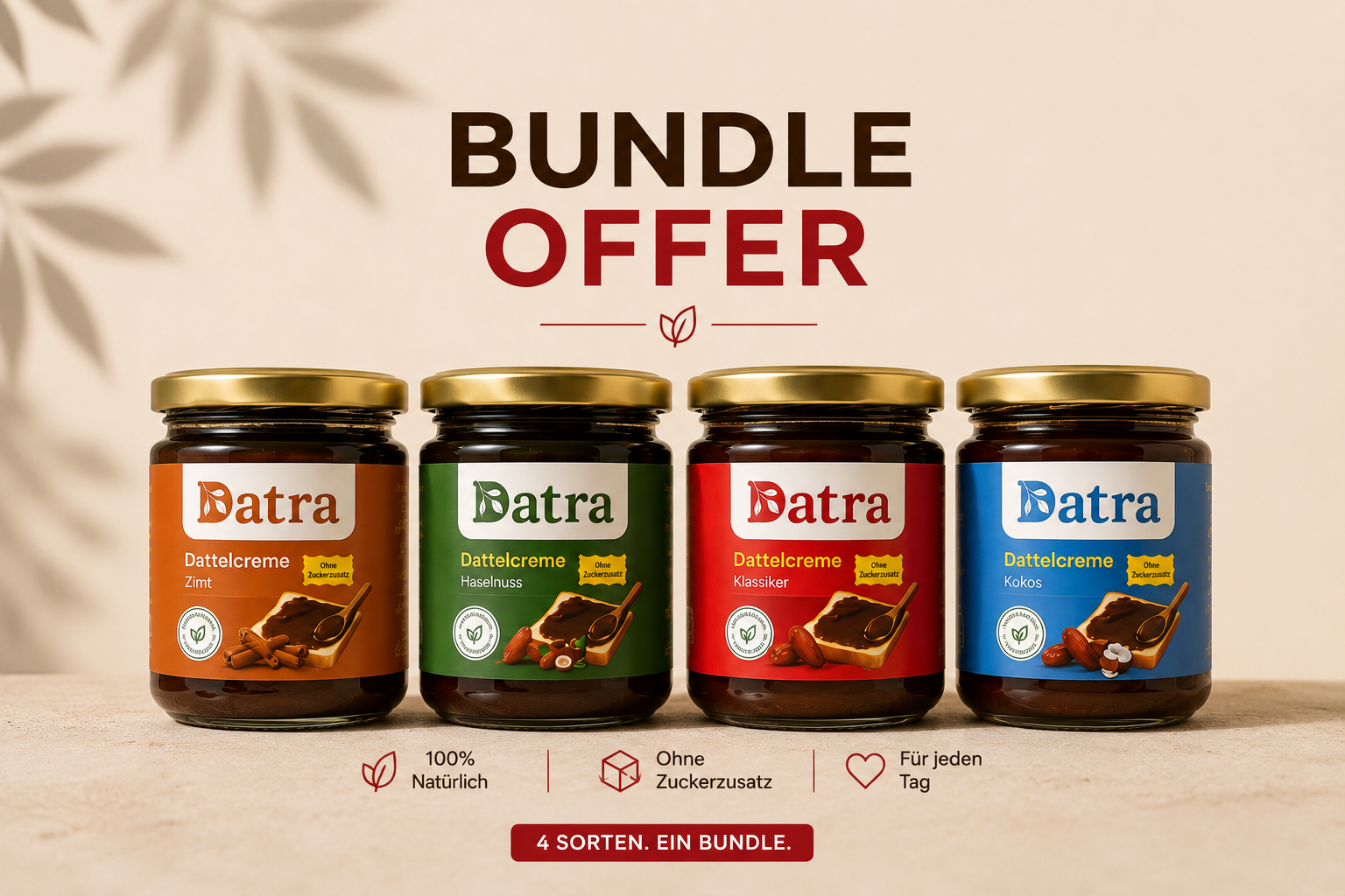 Datra Dattelcreme Bundel – Alle 4 Sorten