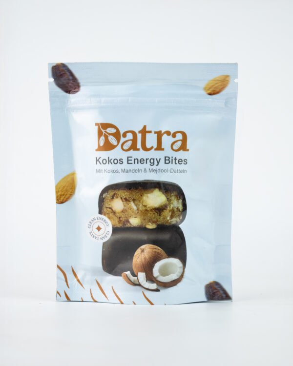 Datra – Kokos Energy Bites – Mit Kokos, Mandeln & Medjool-Datteln.