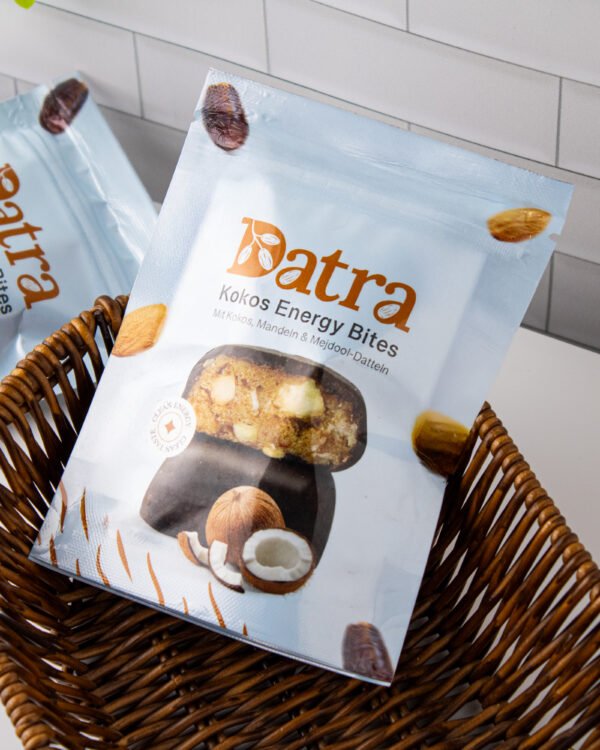 Datra – Kokos Energy Bites – Mit Kokos, Mandeln & Medjool-Datteln.